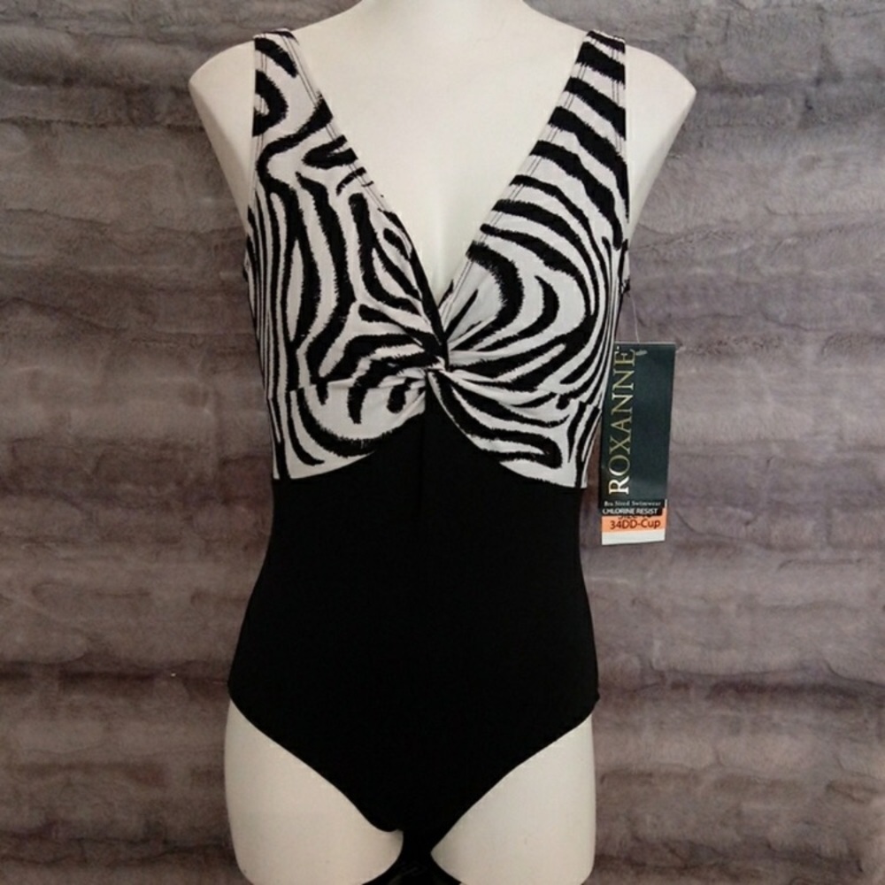 Roxanne swimsuit black and white